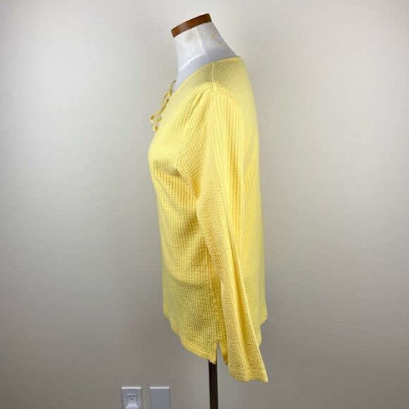 L.L. Bean Cotton Textured Front-Tie Tunic Top - Picture 4 of 6